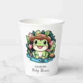 Gobelets En Papier Baby shower de grenouille (Recto)