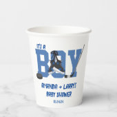 Gobelets En Papier Baby shower de hockey sur glace (Verso)