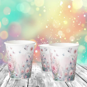 Gobelets En Papier Baby shower de jardin de fées