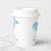 Gobelets En Papier Baby shower de la baleine d'aquarelle (Droite)