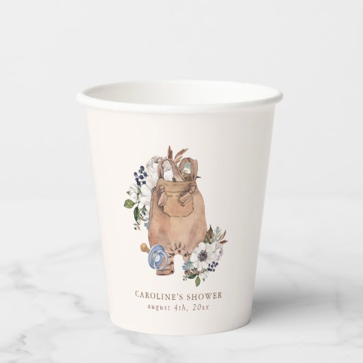 Gobelets En Papier Baby shower de la crèche Neutral Boho (Recto)