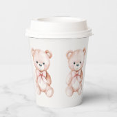 Gobelets En Papier Baby shower de la fille Teddy Bear (Verso)