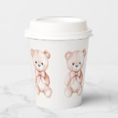 Gobelets En Papier Baby shower de la fille Teddy Bear (Recto)