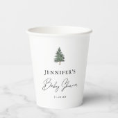 Gobelets En Papier Baby shower de la forêt d'hiver (Verso)