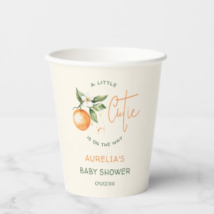 Gobelets En Papier Baby shower de la Petite Cutie Orange Citrus