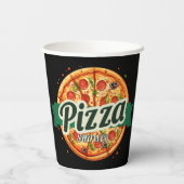 Gobelets En Papier Baby shower de la Pizza moderne (Verso)