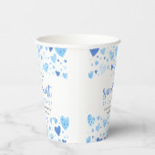 Gobelets En Papier Baby shower de la Saint Valentin Blue Little Sweet (Droite)
