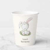 Gobelets En Papier Baby shower de lapin blanc mignon (Verso)