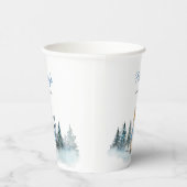 Gobelets En Papier Baby shower de lapin d'hiver (Droite)