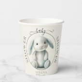 Gobelets En Papier Baby shower de lapin farci de boue (Verso)