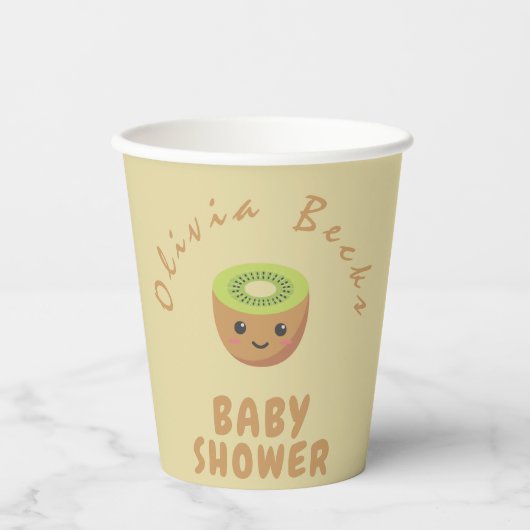 Gobelets En Papier Baby shower de Little Cutie Kiwi (Recto)