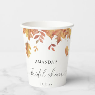 Gobelets En Papier Baby shower de mariage aux feuilles qui tombent