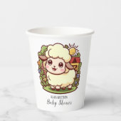 Gobelets En Papier Baby shower de mouton mignon (Recto)