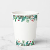 Gobelets En Papier Baby shower de Noël à l'aquarelle (Verso)