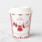 Gobelets En Papier Baby shower de Noël | Père Noël Vêtements rouge et (Recto)