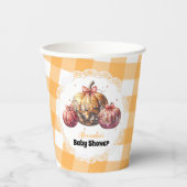 Gobelets En Papier Baby shower de patchs Disco Citrouille (Recto)