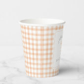 Gobelets En Papier Baby shower de pêche En vichy aquarelle (Droite)