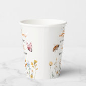 Gobelets En Papier Baby shower de petite fille Fleur sauvage (Droite)