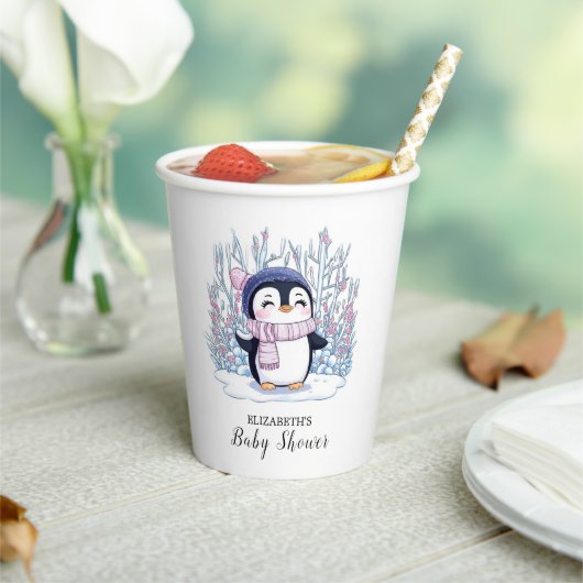 Gobelets En Papier Baby shower de pingouins de rêve mignon (Insitu)