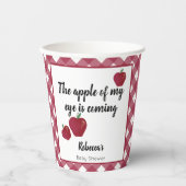Gobelets En Papier Baby shower de pomme rouge (Recto)
