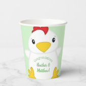 Gobelets En Papier Baby shower de poulet (Verso)