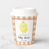 Gobelets En Papier Baby shower de poulet aquarelle (Recto)