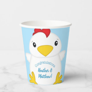 Gobelets En Papier Baby shower de poulet Blue Boy