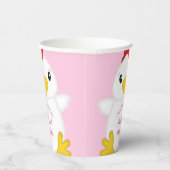 Gobelets En Papier Baby shower de poulet rose (Droite)