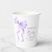 Gobelets En Papier Baby shower de ruban à mâchoires (Verso)