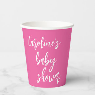 Gobelets En Papier Baby shower de script moderne personnalisé Hot Ros