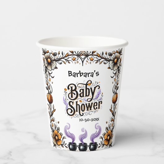 Gobelets En Papier Baby shower De Sorcière D'Halloween - Les Triplets (Verso)