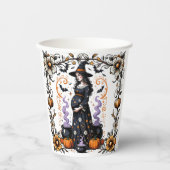 Gobelets En Papier Baby shower De Sorcière D'Halloween - Les Triplets (Recto)