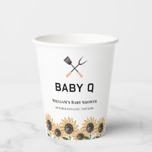 Gobelets En Papier Baby shower de tournesol Rustique moderne BBQ