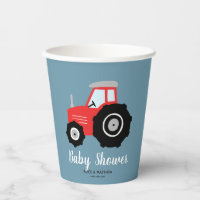 Baby shower de tracteur rouge rustique et mignon