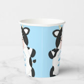 Gobelets En Papier Baby shower de vache bleu (Droite)