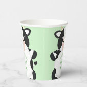 Gobelets En Papier Baby shower de vache vert (Droite)