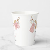 Gobelets En Papier Baby shower de vêtements Bohême pour fille rose (Gauche)