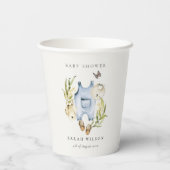 Gobelets En Papier Baby shower de Vêtements pour garçon en feuillage (Verso)