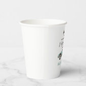 Gobelets En Papier baby shower de voiture de course bleu (Droite)
