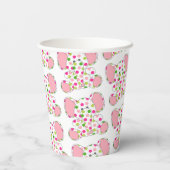 Gobelets En Papier Baby shower d'éléphant rose (Verso)