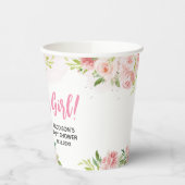 Gobelets En Papier Baby shower d'éléphant rose vif (Gauche)