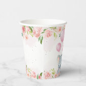 Gobelets En Papier Baby shower d'éléphant rose vif (Droite)