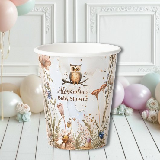 Gobelets En Papier Baby shower des animaux forestiers