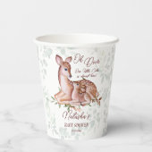 Gobelets En Papier Baby shower des forêts de cerfs (Verso)