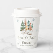 Gobelets En Papier Baby shower des lapins d'hiver (Verso)