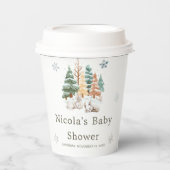 Gobelets En Papier Baby shower des lapins d'hiver (Recto)