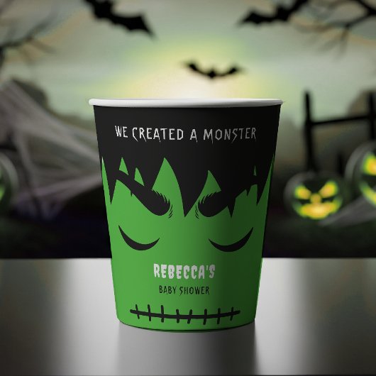 Gobelets En Papier Baby shower d'Halloween Frankenstein Monster