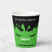 Gobelets En Papier Baby shower d'Halloween Frankenstein Monster (Recto)