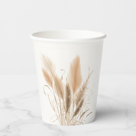 Gobelets En Papier Baby shower d'herbe Pampas (Verso)