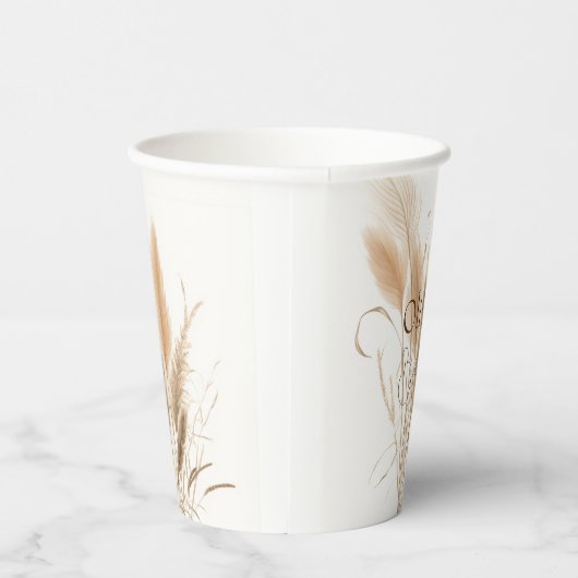 Gobelets En Papier Baby shower d'herbe Pampas (Droite)